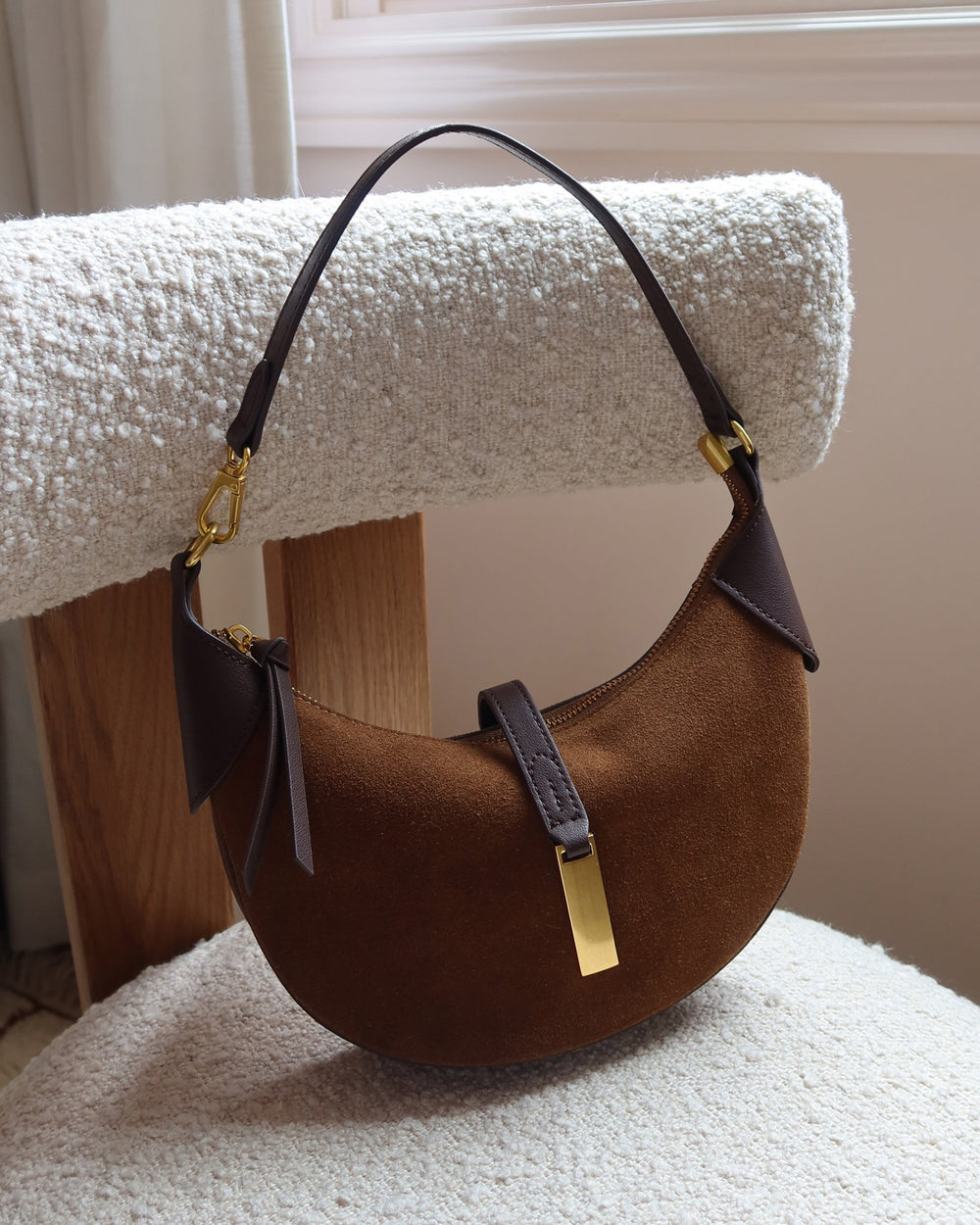 VINTAGE COWHIDE CRESCENT BAG