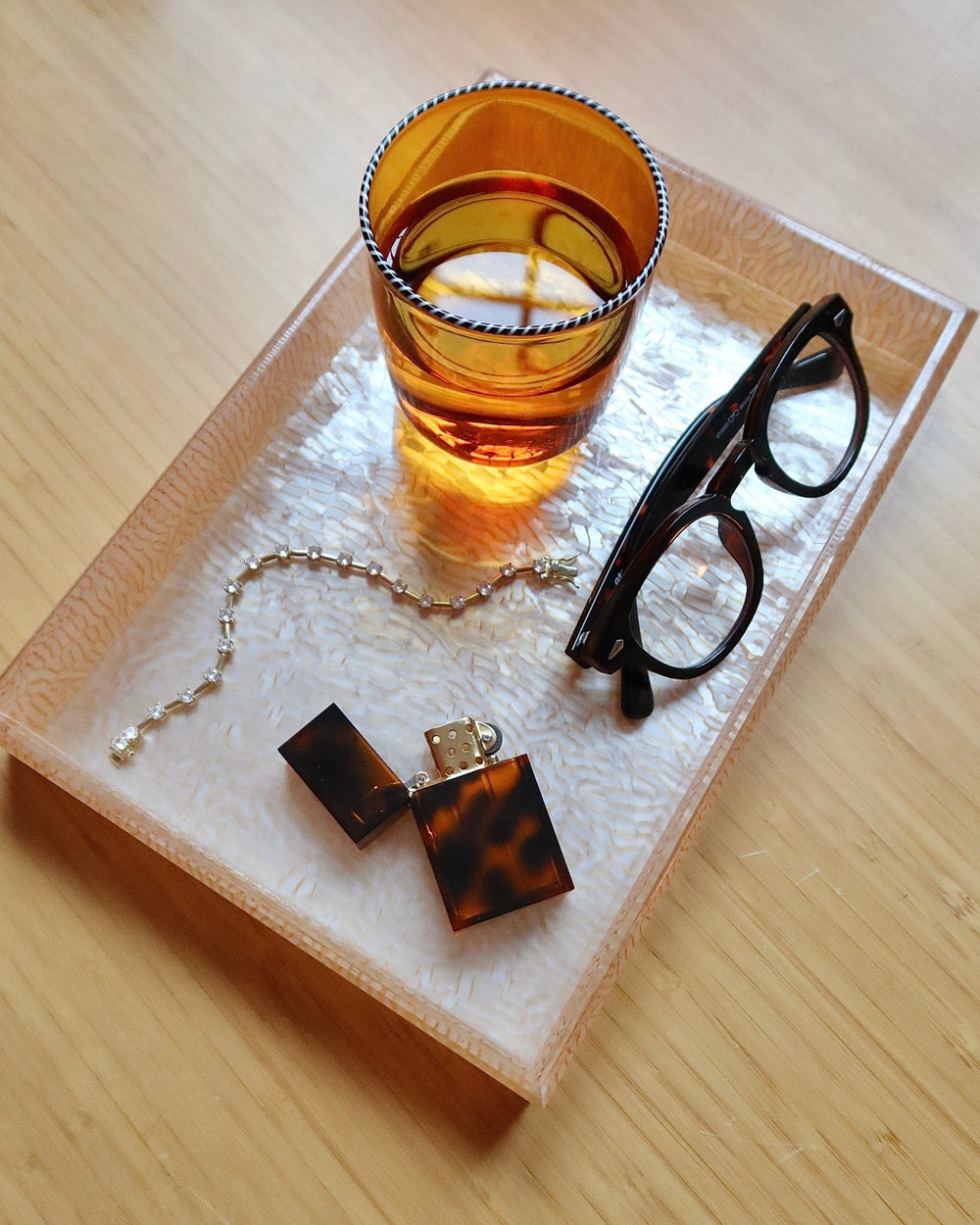 AMBER GLASS WITH BLACK AND WHITE TWISTED RIM - Shop Cupcakes and Cashmere