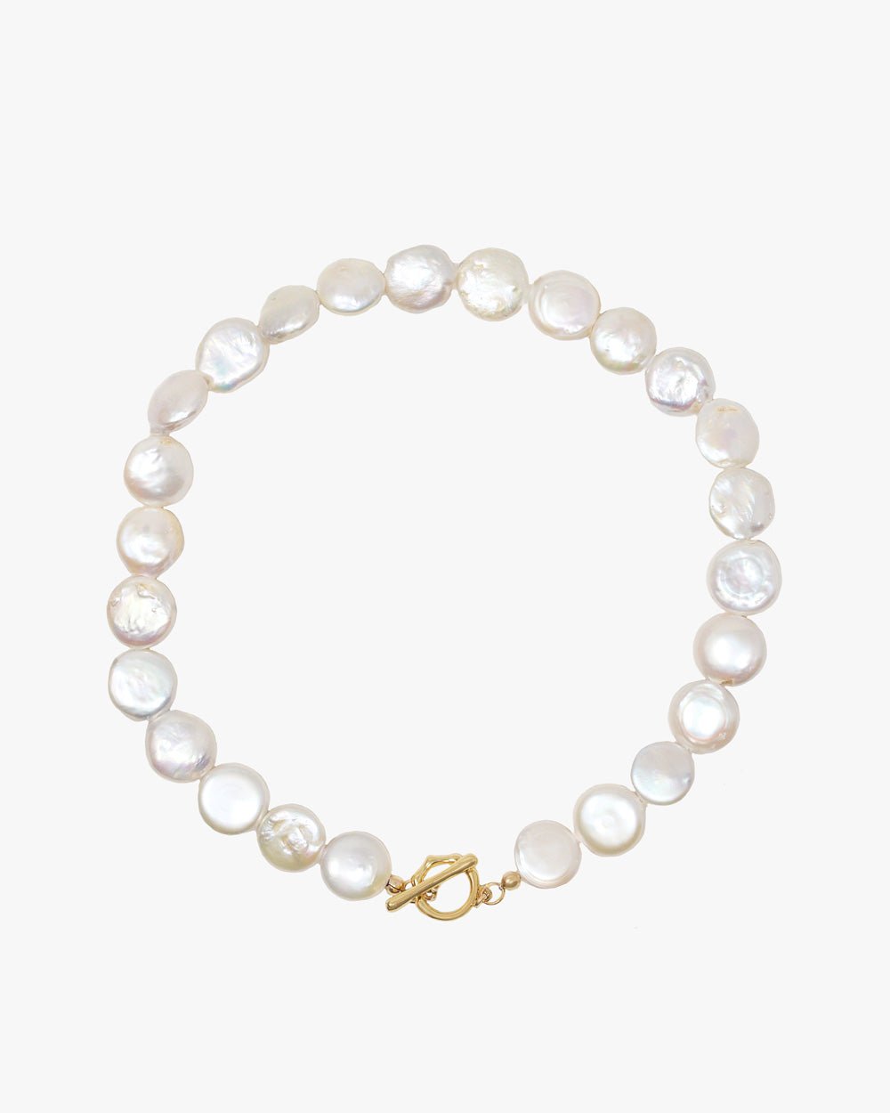 ANIKA FLAT ROUND PEARL NECKLACE - Shop Cupcakes and Cashmere