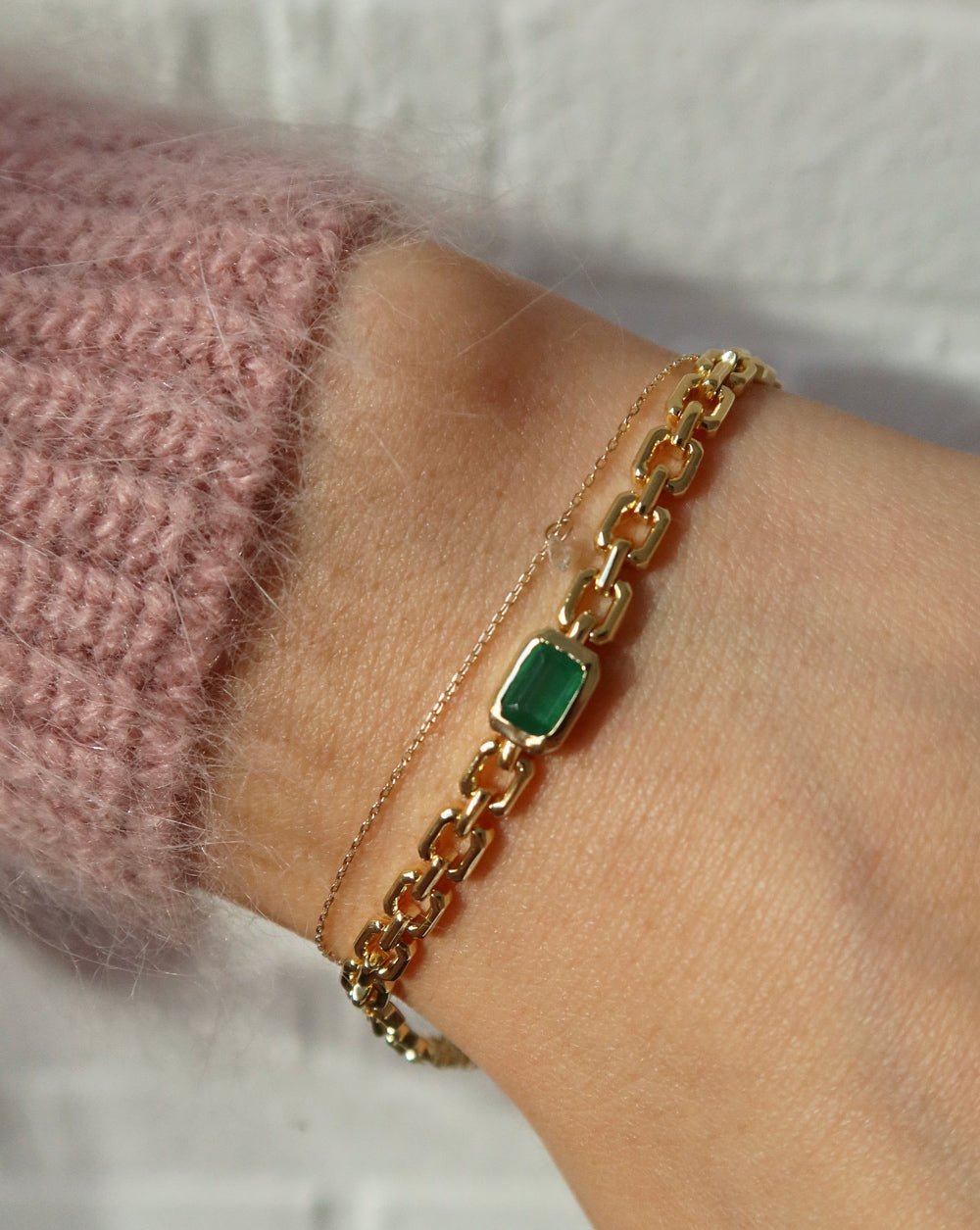 CIANNA GREEN CZ LINK BRACELET - Shop Cupcakes and Cashmere