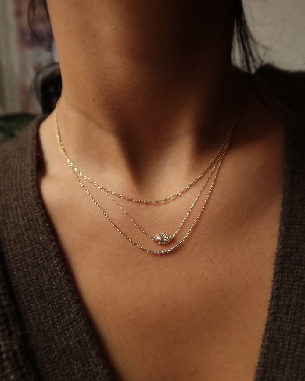 DIPSEA SMALL DIAMOND CURVE NECKLACE - Shop Cupcakes and Cashmere