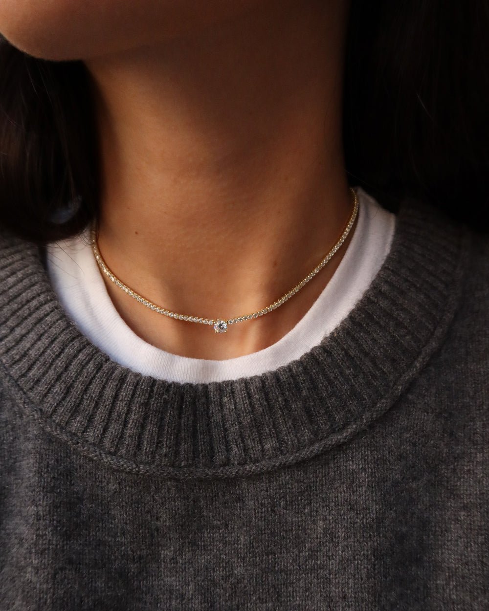 IVY SOLITAIRE TENNIS CHOKER - Shop Cupcakes and Cashmere