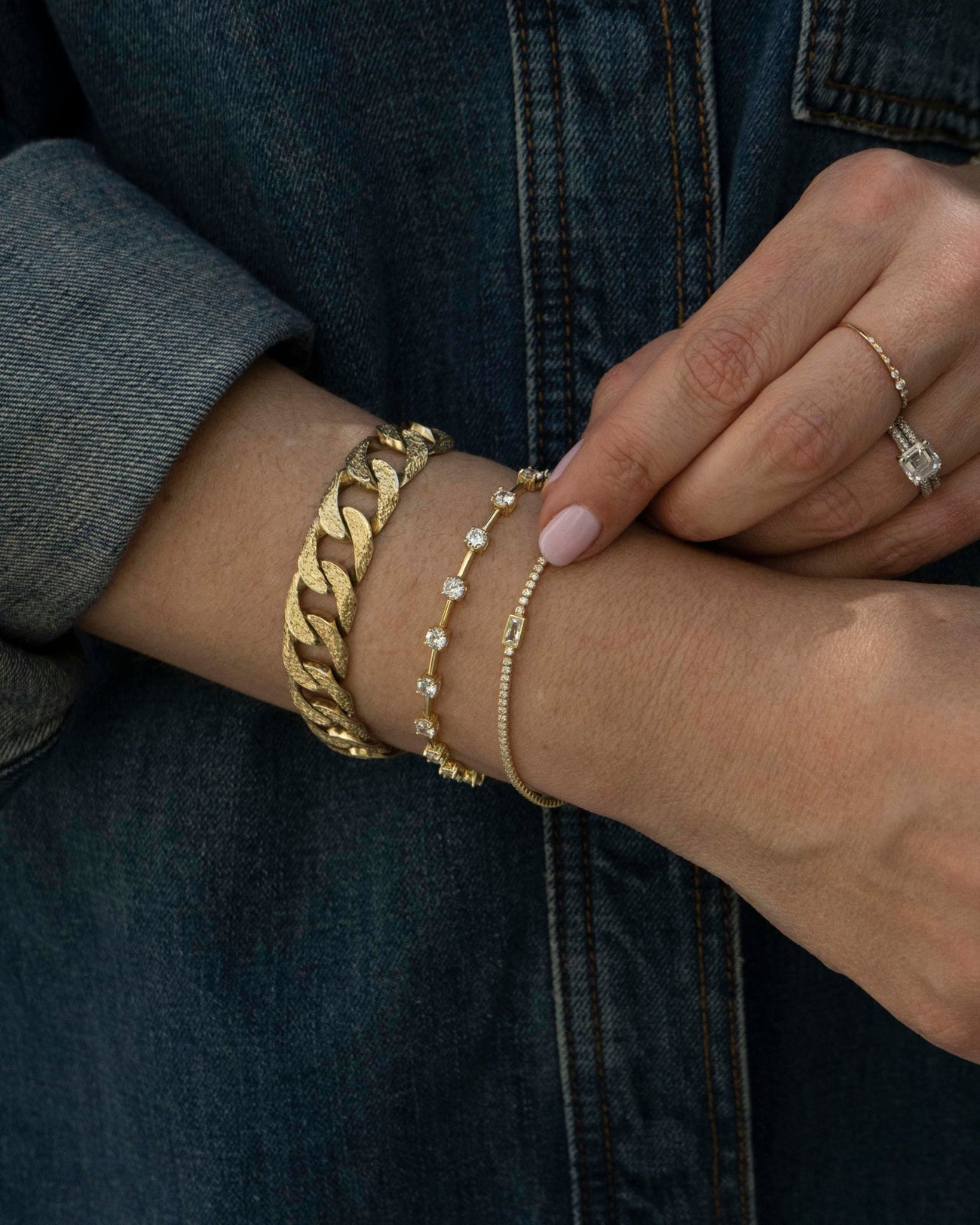 JORDAN BEZEL BAGUETTE TENNIS BRACELET - Shop Cupcakes and Cashmere