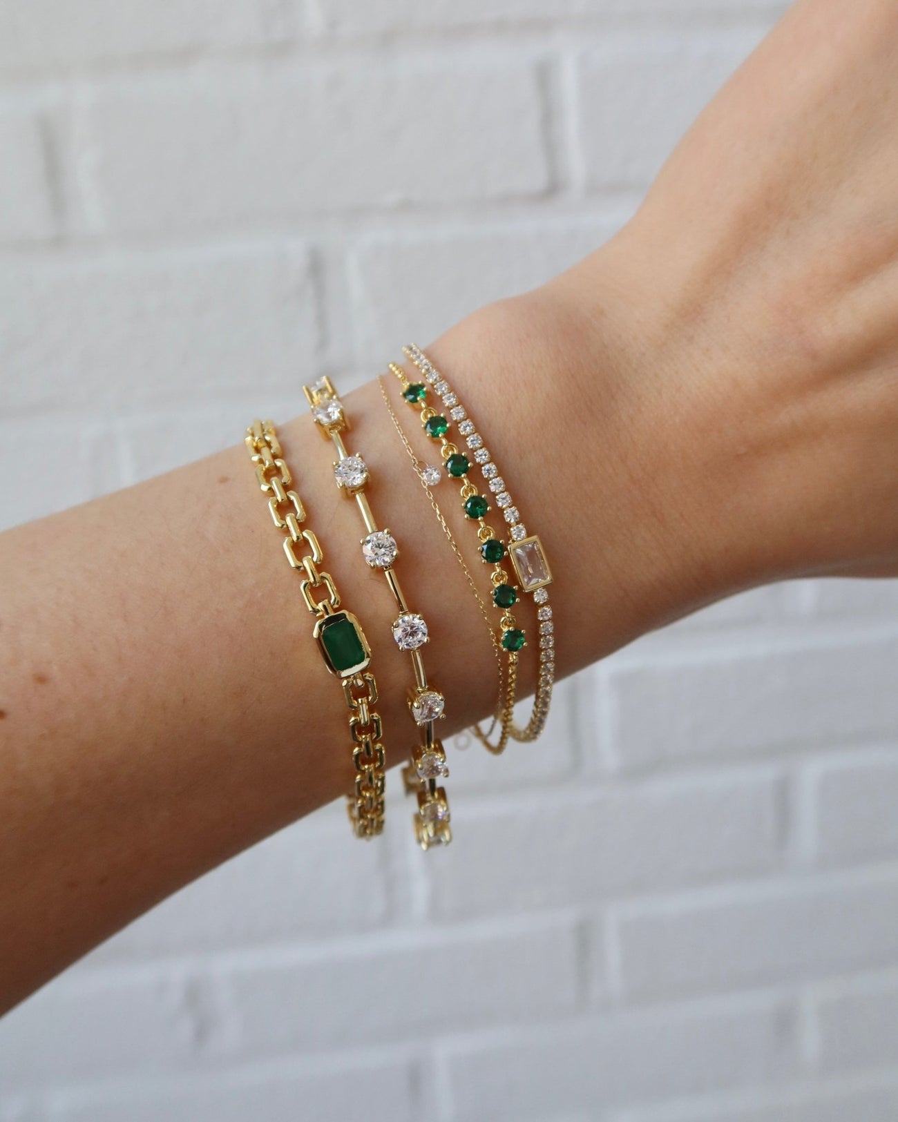 LITIA GREEN CZ STATION BRACELET - Shop Cupcakes and Cashmere