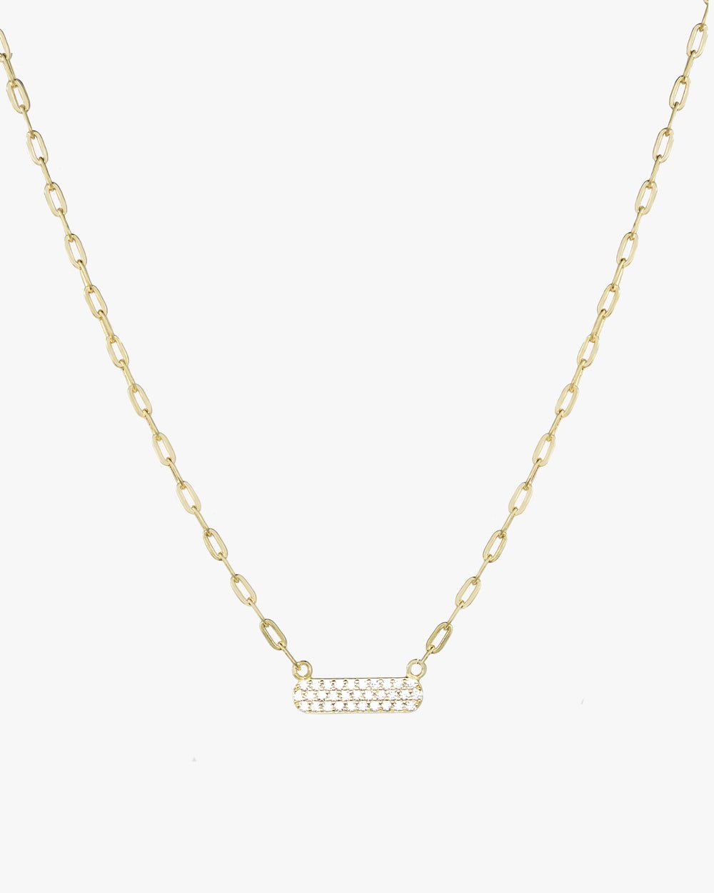 MOLLIE PAVé PLATE NECKLACE - Shop Cupcakes and Cashmere