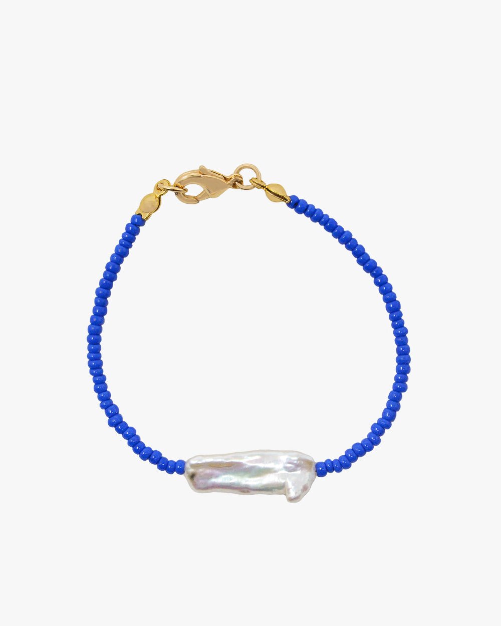 MYA SEED BEAD PEARL BRACELET (BLUE) - Shop Cupcakes and Cashmere