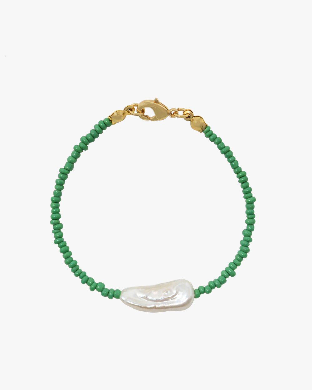 MYA SEED BEAD PEARL BRACELET (GREEN) - Shop Cupcakes and Cashmere