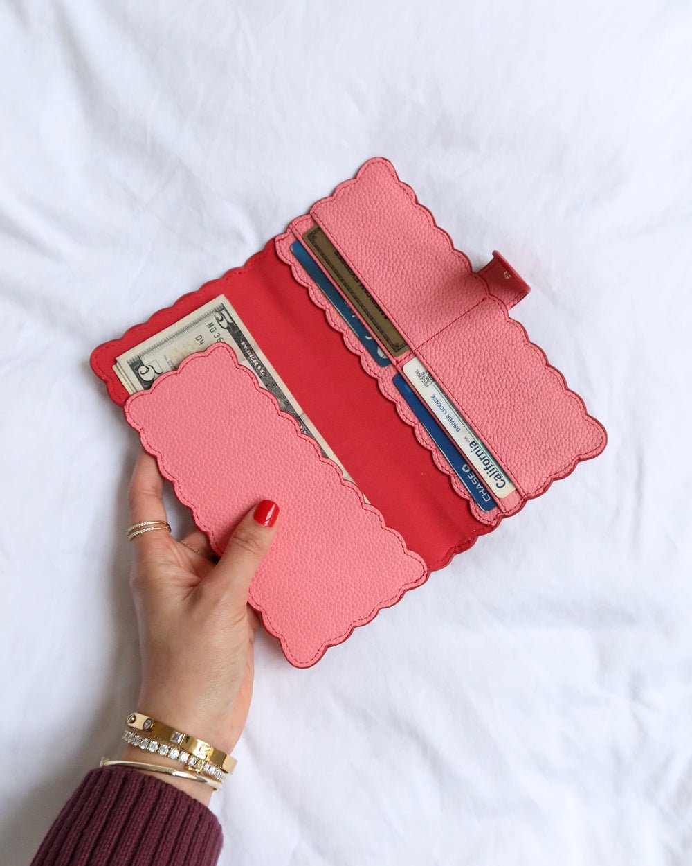 PINK & RED SINGLE FOLD WALLET - Shop Cupcakes and Cashmere