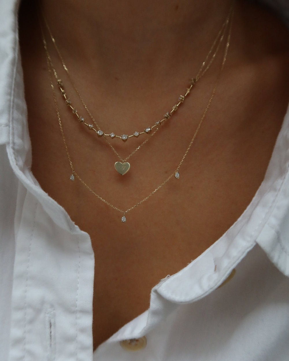 POMEROL TRIPLE TEARDROP DIAMOND SHAKER NECKLACE - Shop Cupcakes and Cashmere