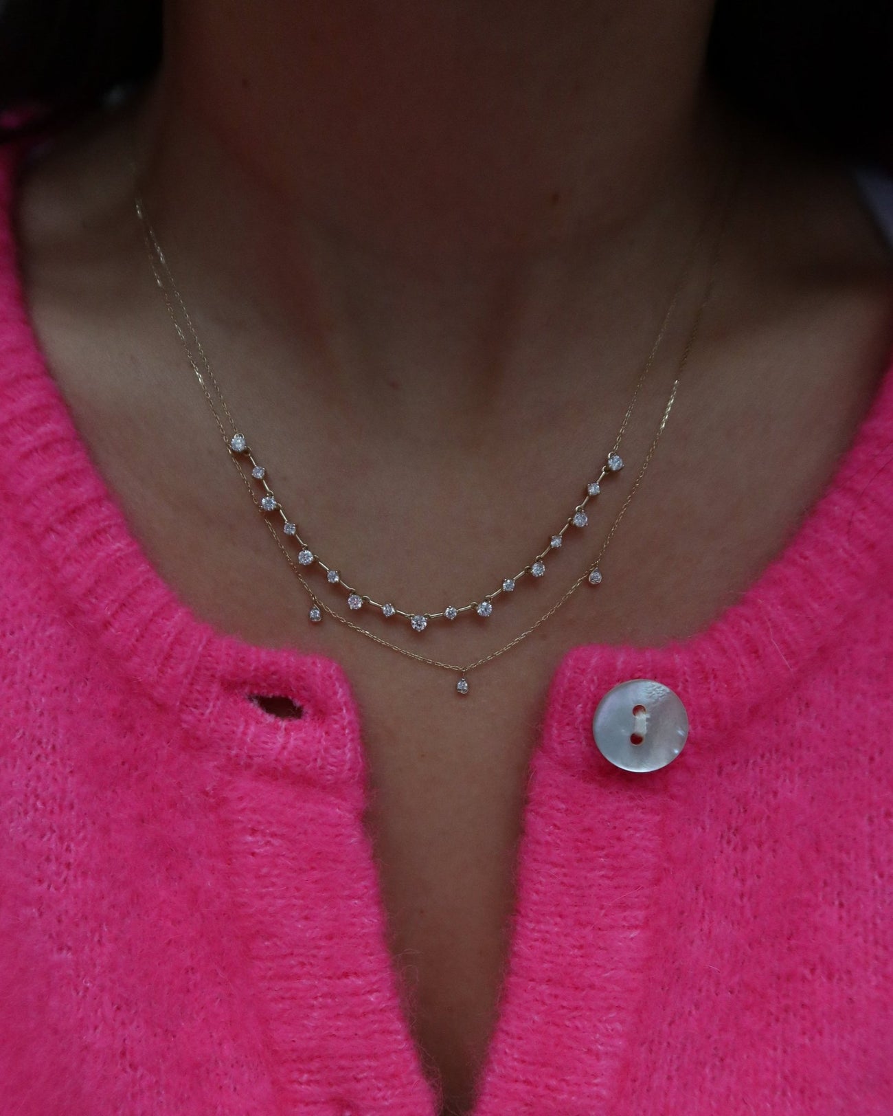 POMEROL TRIPLE TEARDROP DIAMOND SHAKER NECKLACE - Shop Cupcakes and Cashmere