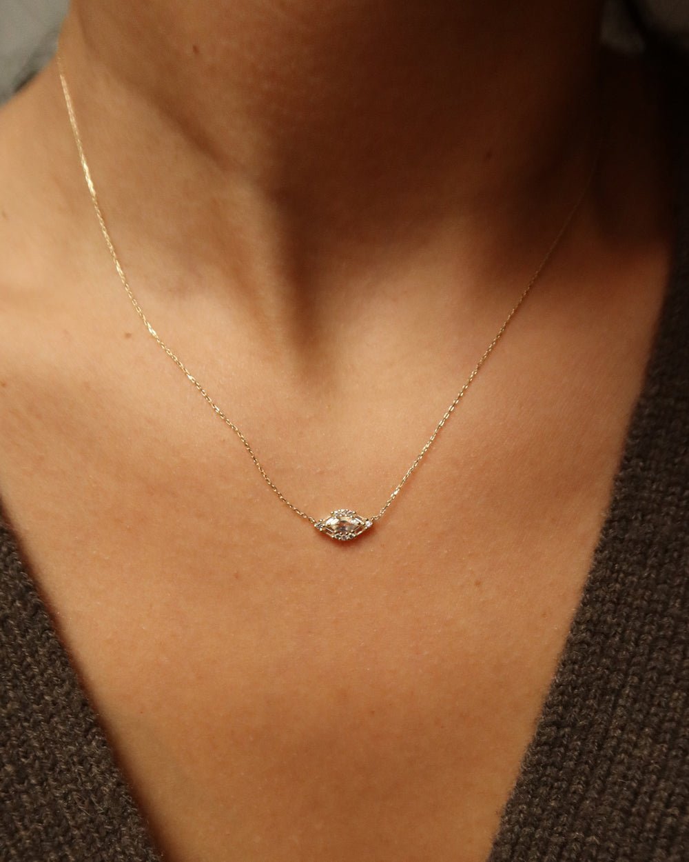 PRATI MOONSTONE & WHITE SAPPHIRE EYE NECKLACE - Shop Cupcakes and Cashmere