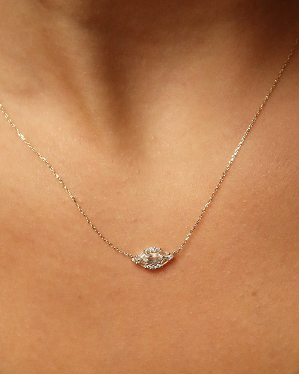 PRATI MOONSTONE & WHITE SAPPHIRE EYE NECKLACE - Shop Cupcakes and Cashmere