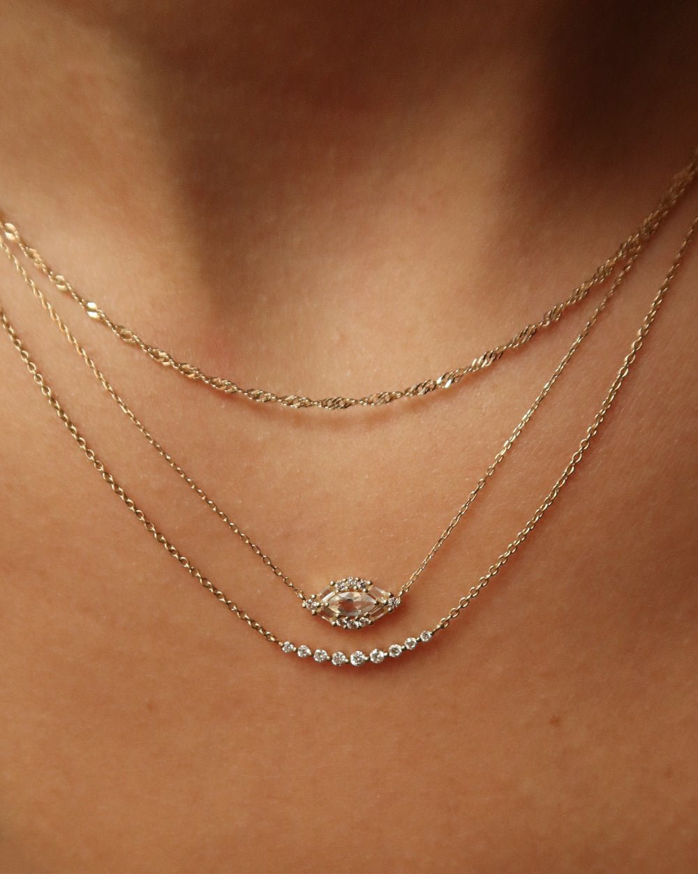 PRATI MOONSTONE & WHITE SAPPHIRE EYE NECKLACE - Shop Cupcakes and Cashmere