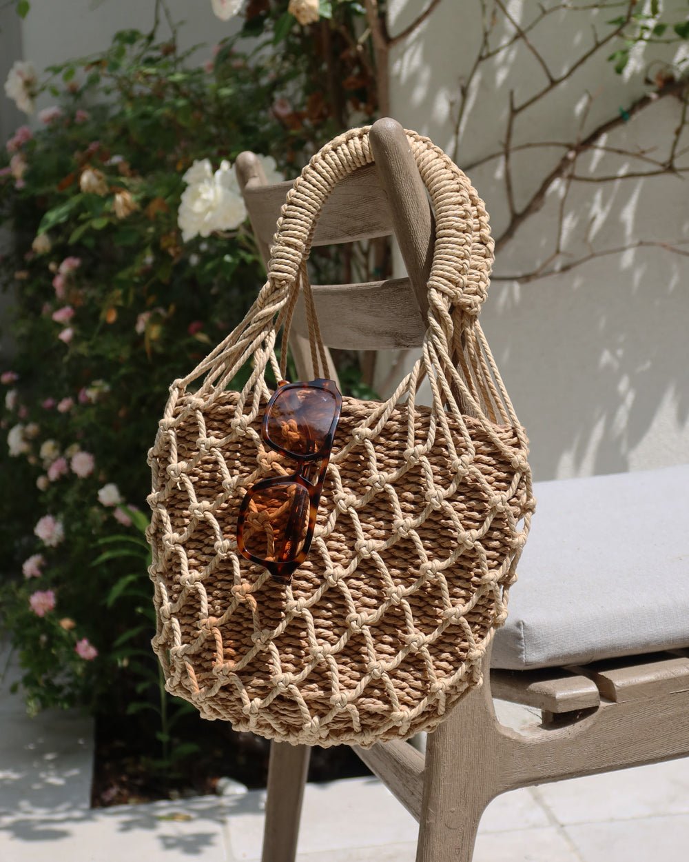 RAW RATTAN STRAW BUCKET BAG - Shop Cupcakes and Cashmere