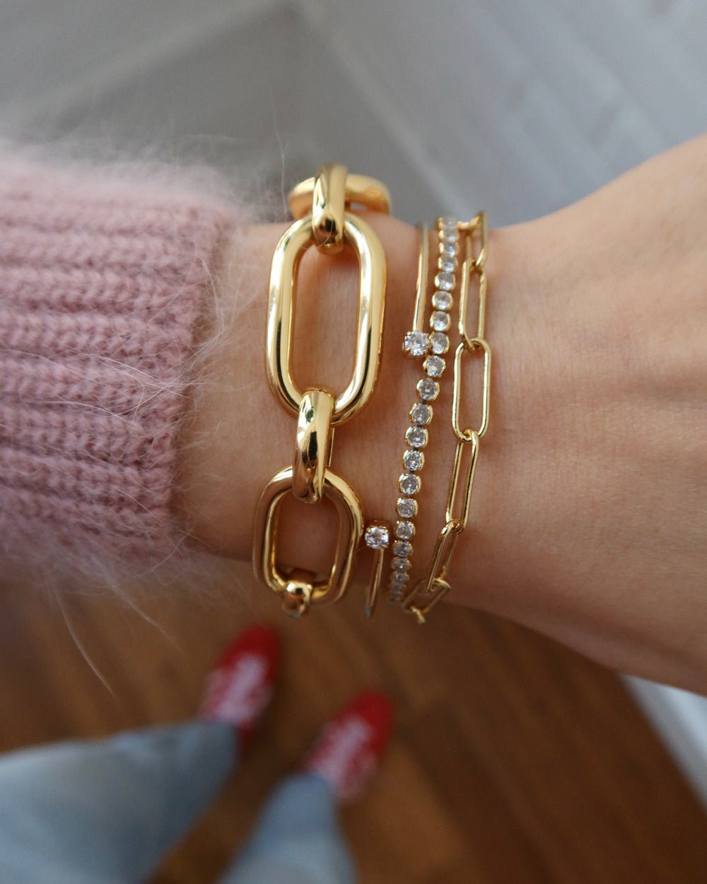 SABRINA GOLD LINK BRACELET - Shop Cupcakes and Cashmere