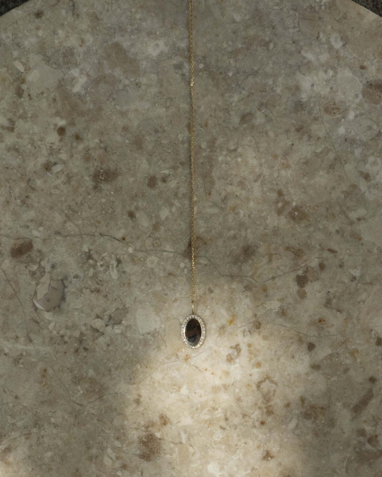 SHIBUYA ENGRAVABLE DIAMOND HALO OVAL PENDANT - Shop Cupcakes and Cashmere