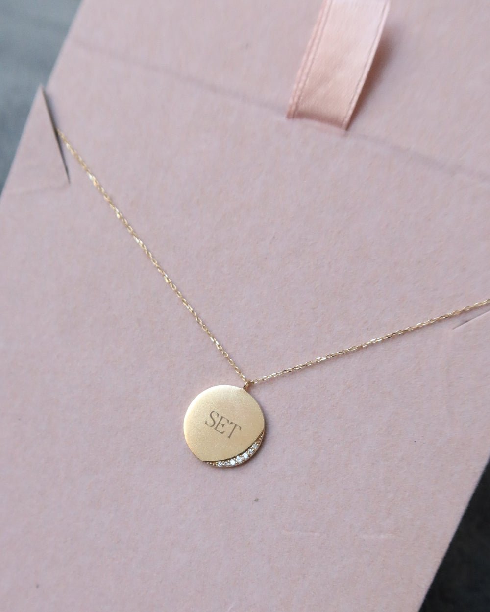 SICILY ENGRAVABLE DIAMOND DISC NECKLACE - Shop Cupcakes and Cashmere