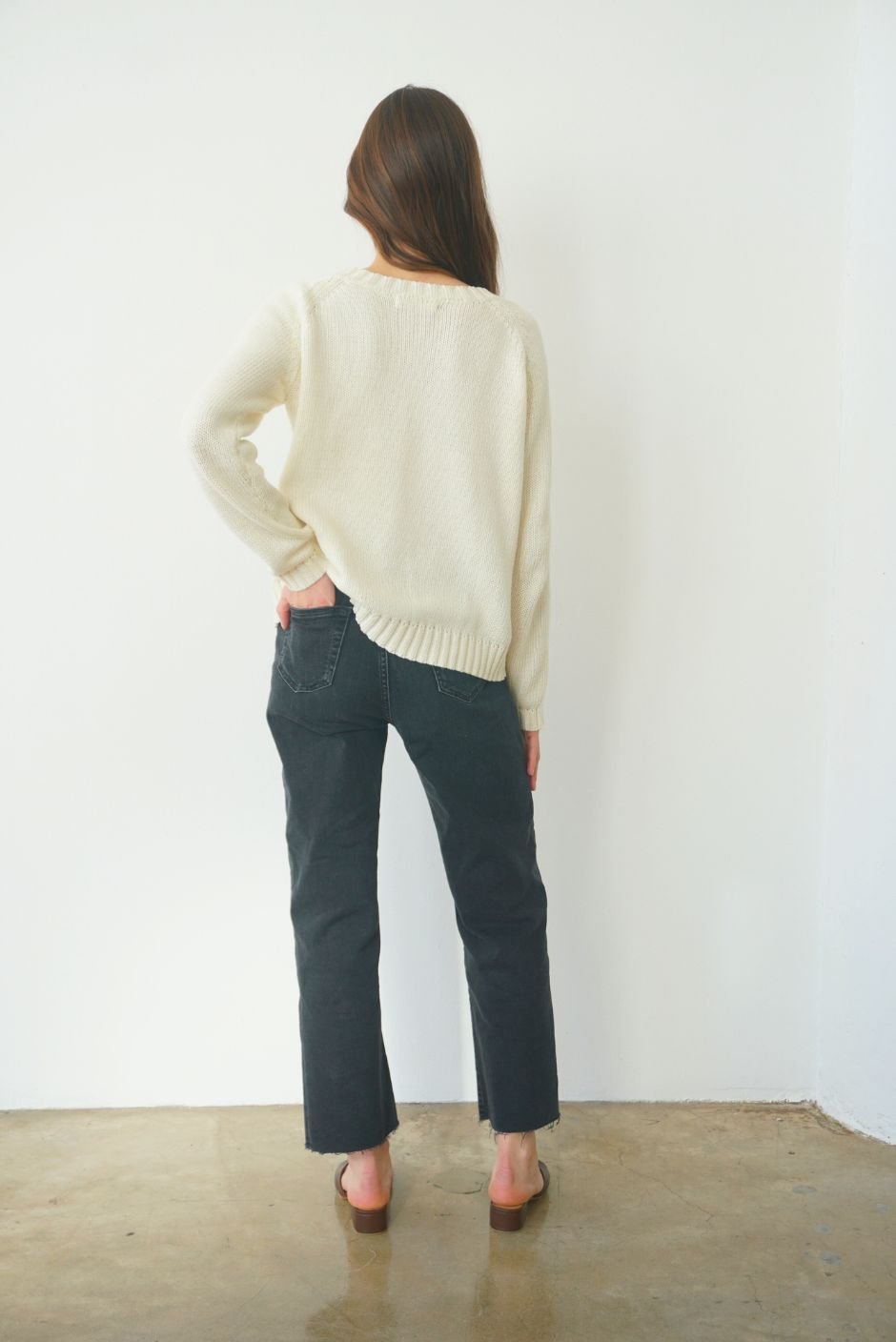 SLOANE CREWNECK IN OAT MILK - Shop Cupcakes and Cashmere