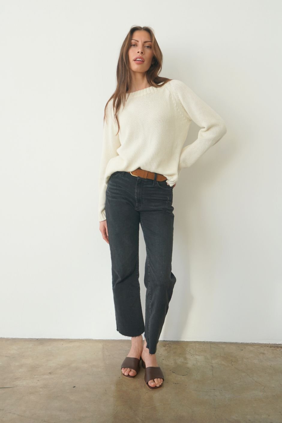 SLOANE CREWNECK IN OAT MILK - Shop Cupcakes and Cashmere