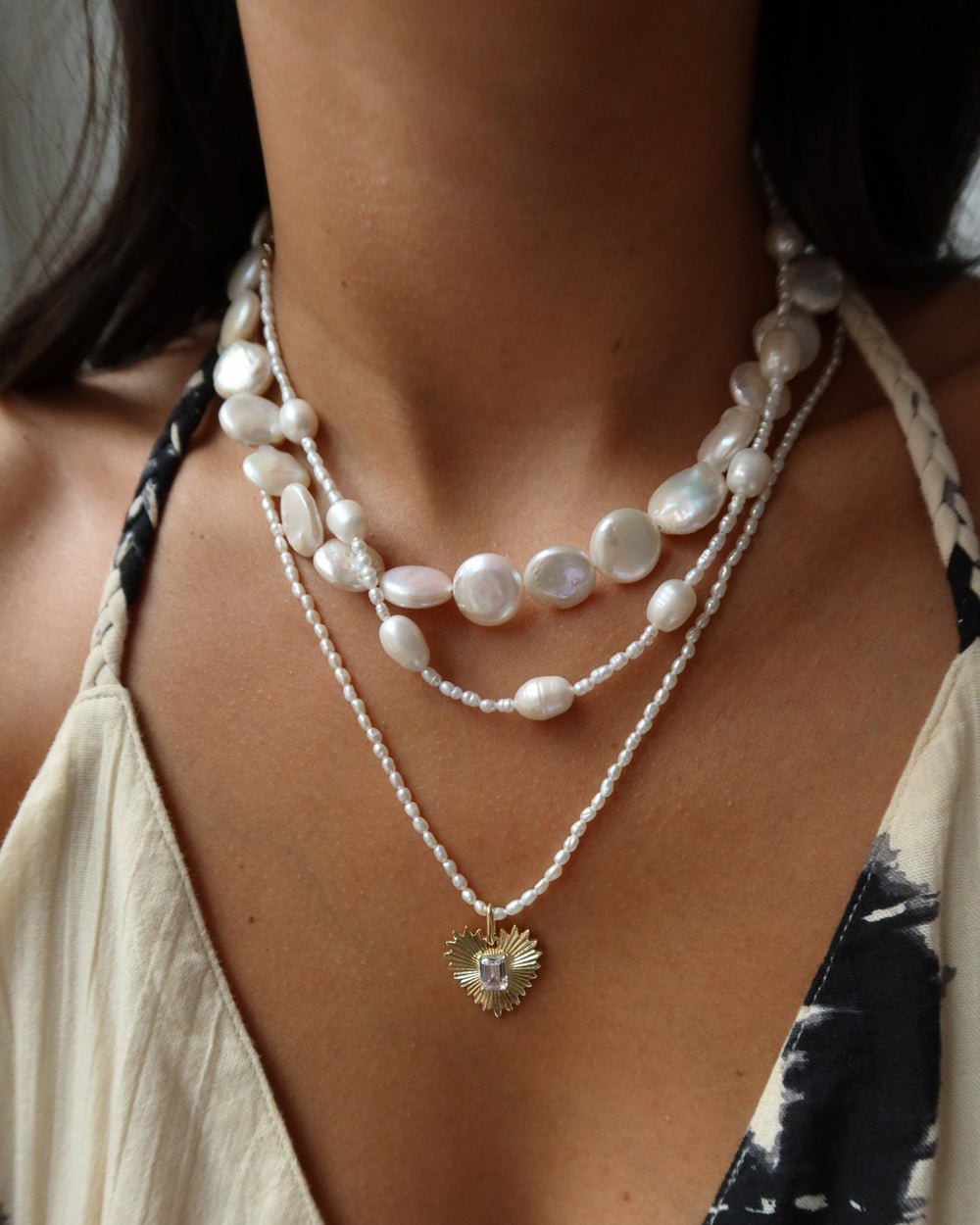 SONYA HEART CHARM PEARL NECKLACE - Shop Cupcakes and Cashmere