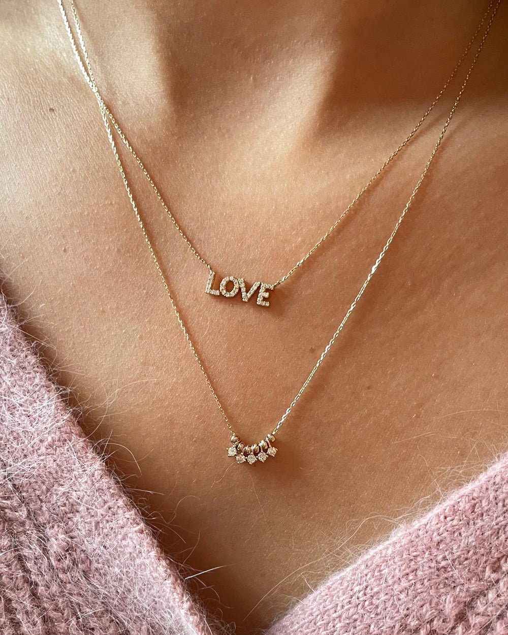 BAYSIDE DIAMOND LOVE NECKLACE - Shop Cupcakes and Cashmere