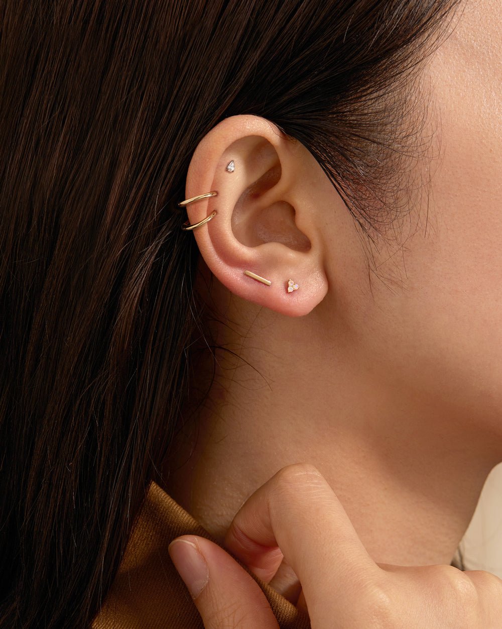 CASPAR OPAL TRIO STUDS - Shop Cupcakes and Cashmere