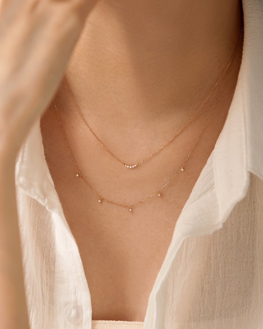 COVE MINI CURVED DIAMOND NECKLACE - Shop Cupcakes and Cashmere