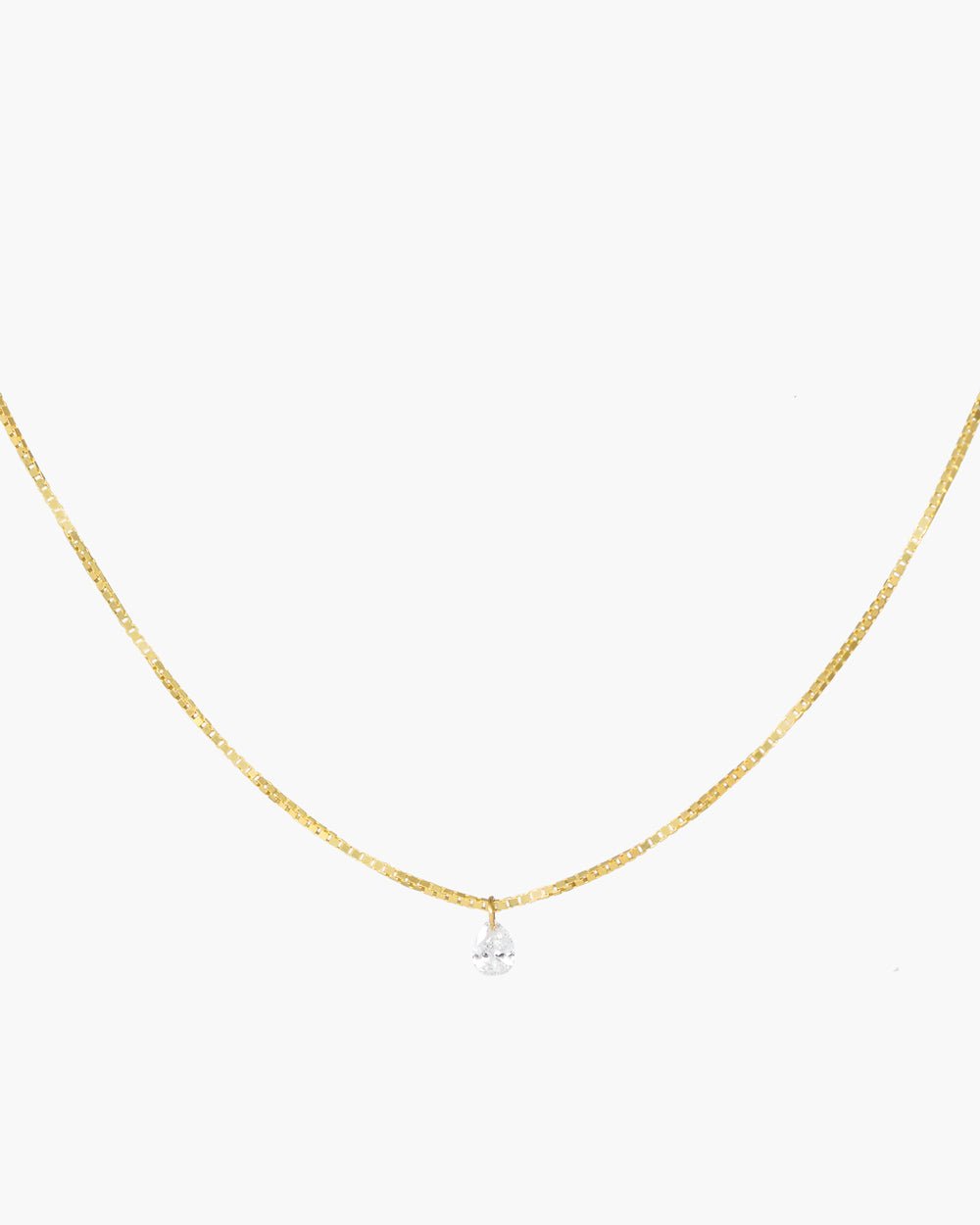 CYPRESS BOX CHAIN FLOATING DIAMOND NECKLACE - Shop Cupcakes and Cashmere