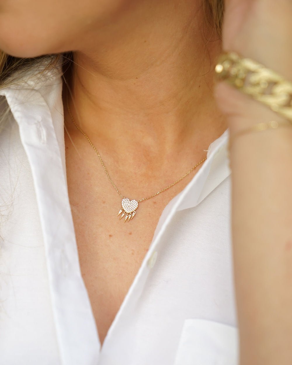 FLORENCE Pavé HEART SHAKER NECKLACE - Shop Cupcakes and Cashmere