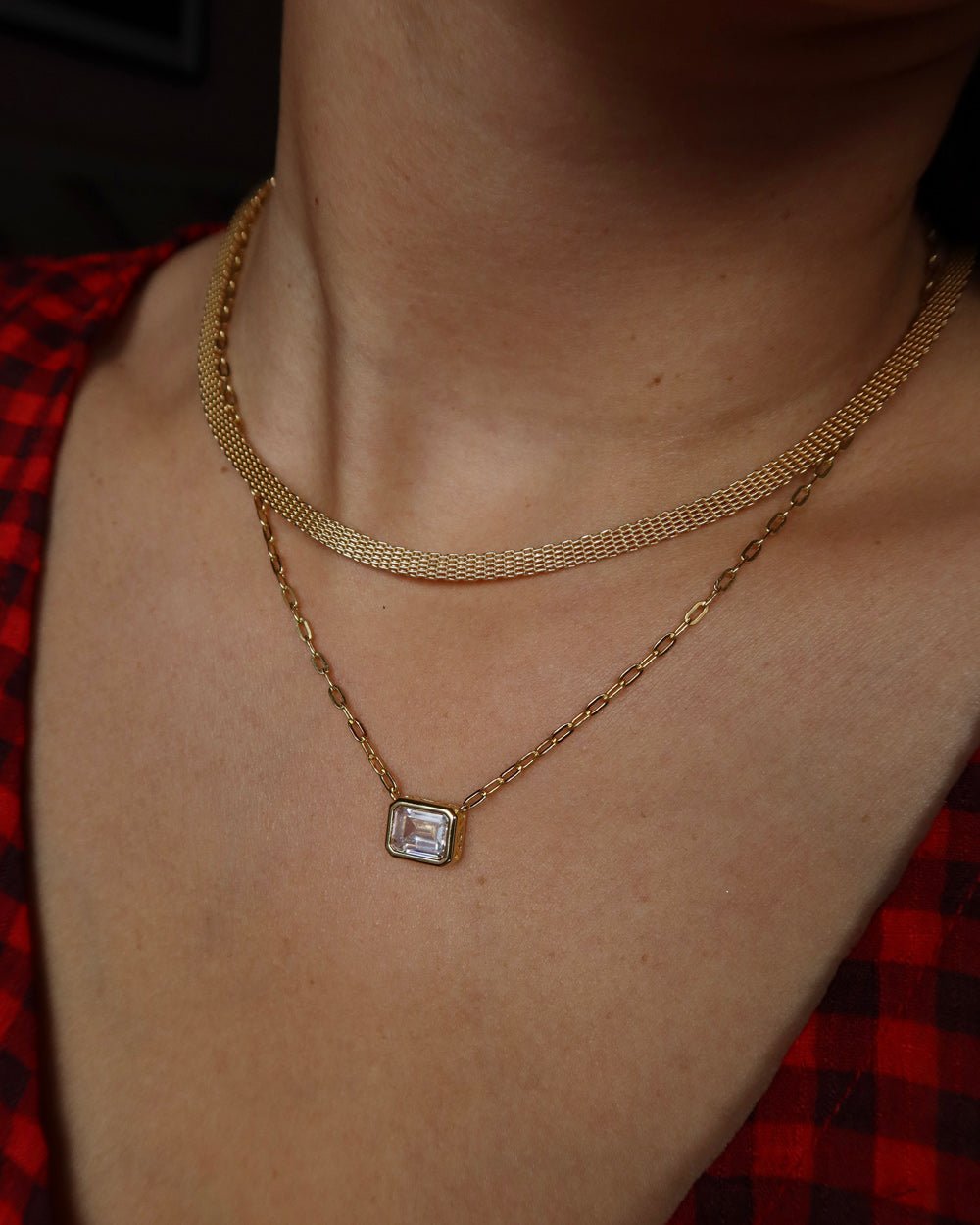 KELLY RECTANGLE CZ NECKLACE - Shop Cupcakes and Cashmere
