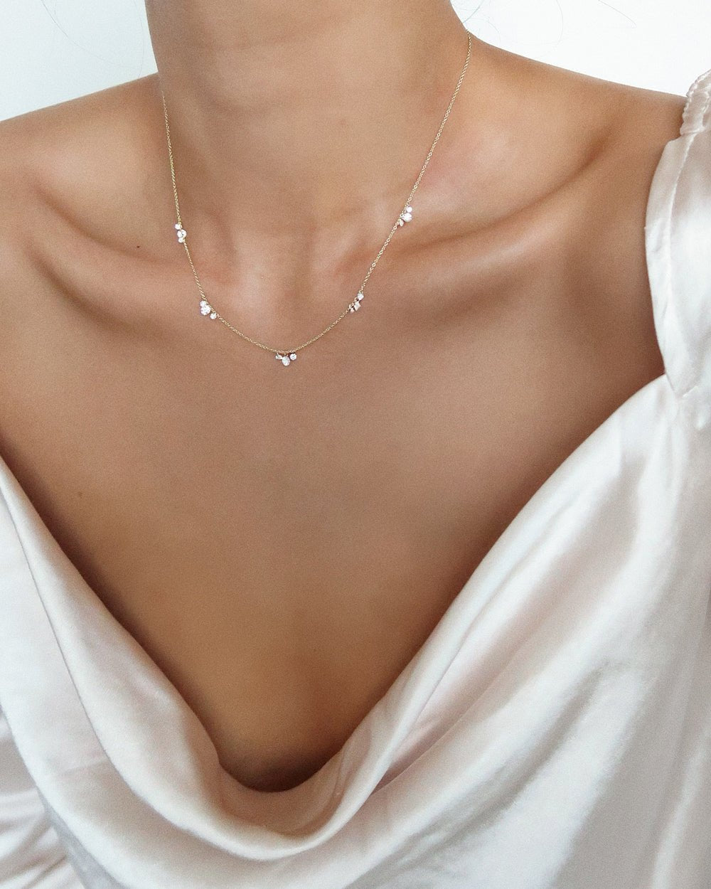 Floating Diamond Bezel Necklace – Vivien Frank Designs