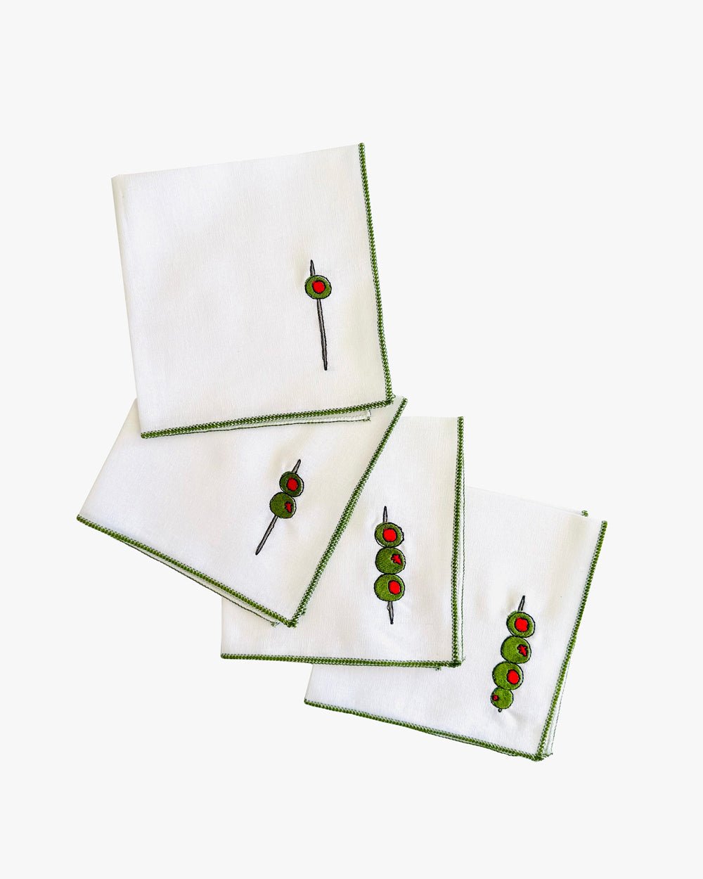 Fall Embroidered Linen Dinner Napkins, Set of 4