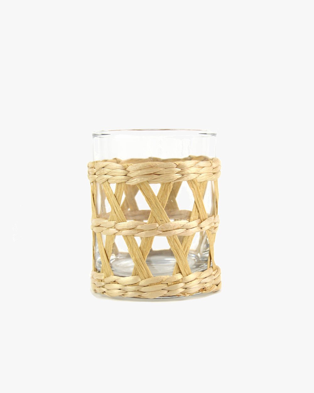 NATURAL RATTAN OLD FASHIONED GLASS (SET OF 2) - Shop Cupcakes and Cashmere