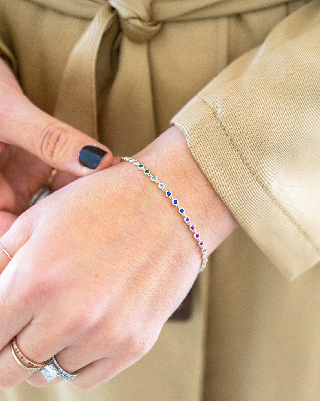 SERENA RAINBOW BEZEL BRACELET - Shop Cupcakes and Cashmere