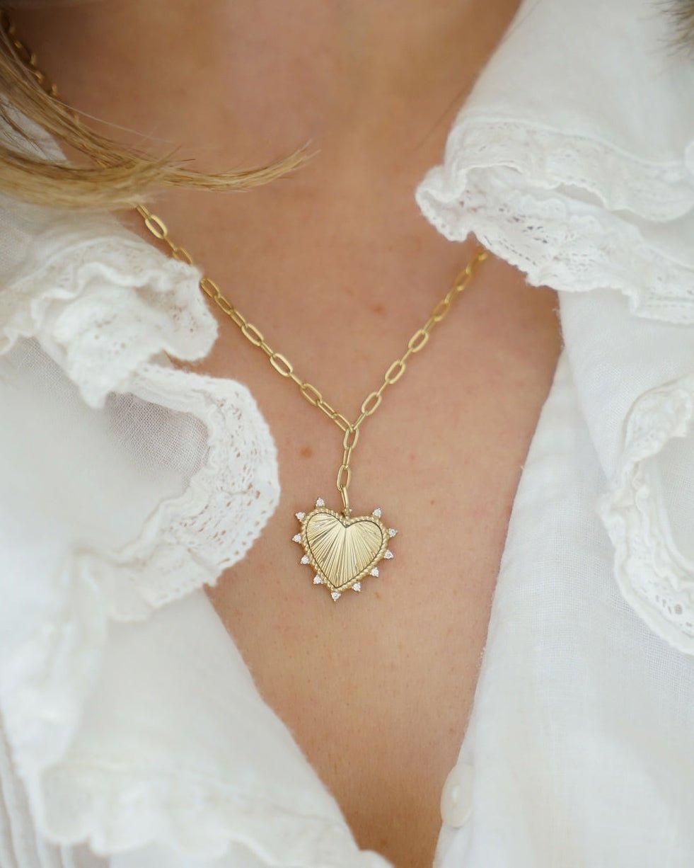 Reversible Heart Necklace- 18k Gold Plated – Khvab