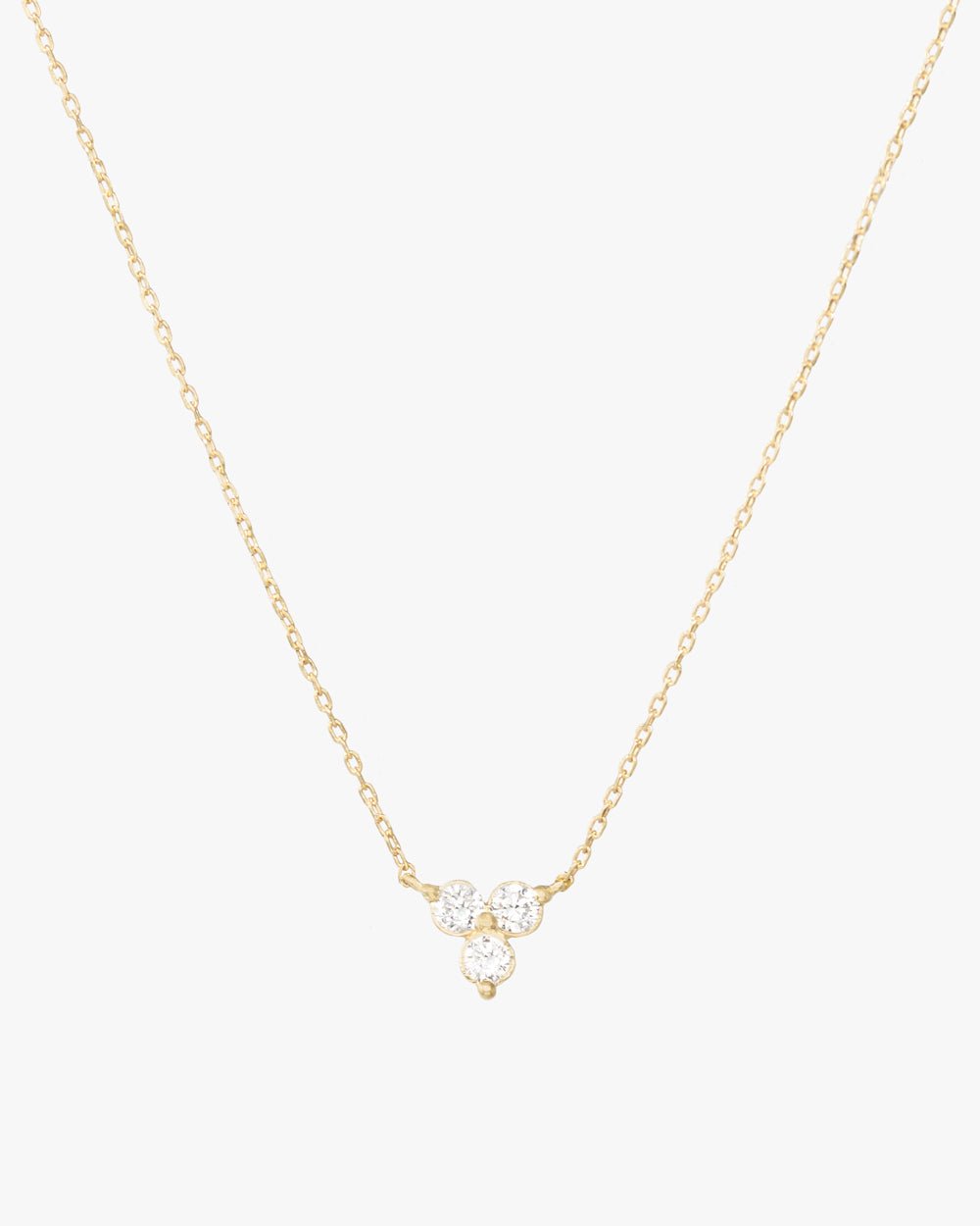 14K White Gold Trio Diamonds Necklace - David Tishbi Jewelry